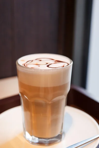 Cappuccino in a glass — Stock Photo, Image