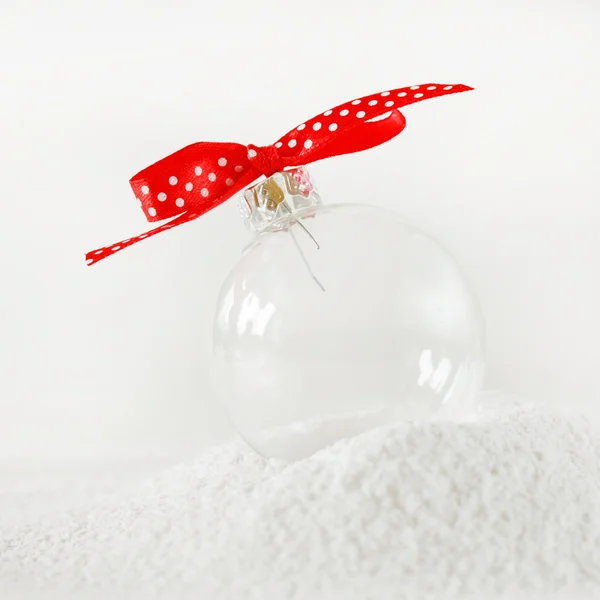 Christmas ball on the snow — Stock Photo, Image