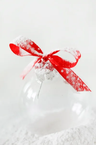 Christmas ball on the snow — Stock Photo, Image