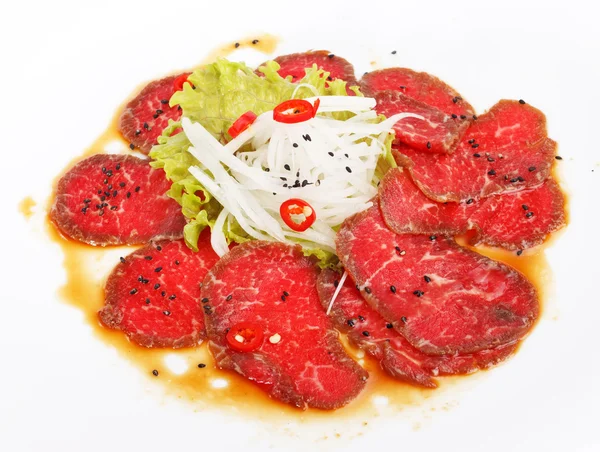 Meat Carpaccio with Parmesan Cheese — Stock Photo, Image