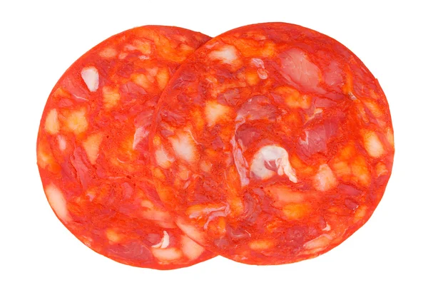 Červené španělské chorizo — Stock fotografie