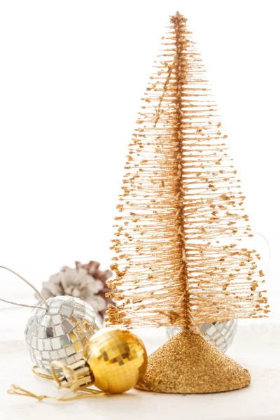 Albero di Natale oro — Foto Stock