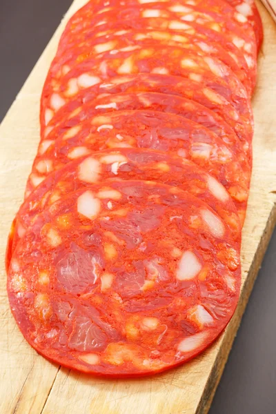 Czerwony hiszpański chorizo — Zdjęcie stockowe