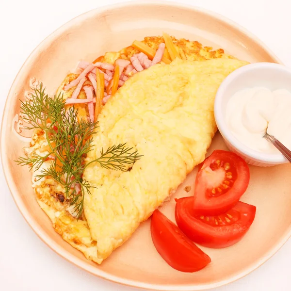 Omelet with bacon — Stock Photo, Image