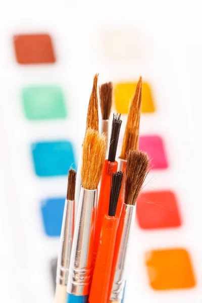 Paints with brushes — Stock Photo, Image