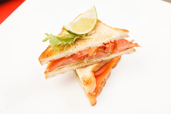 Sandwiches with salmon — Stock Photo, Image