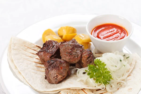 Carne frita con salsa — Foto de Stock