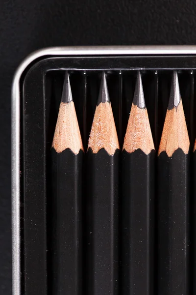Set of black pencils — Stock Photo, Image