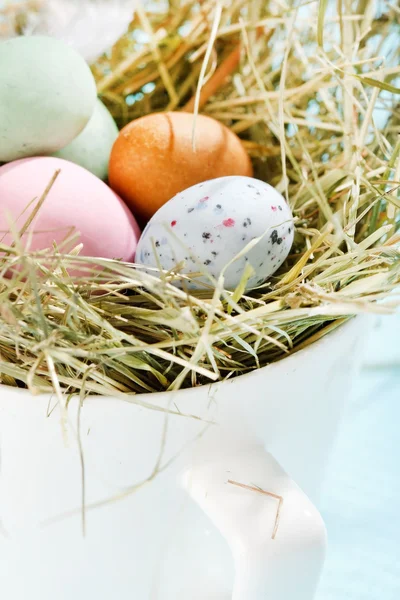 Påsk choklad ägg i boet — Stockfoto