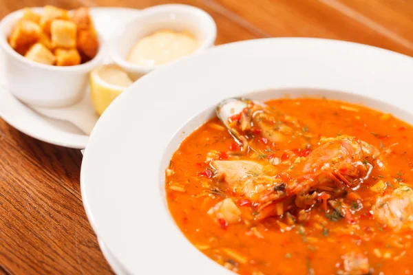 Seafood soup — Stock Photo, Image