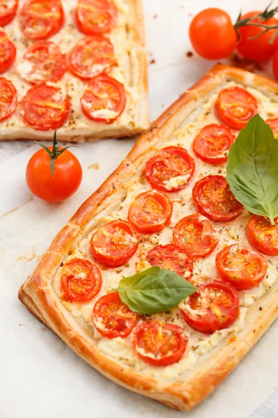 Quiche mit Tomaten und Ricotta — Stockfoto