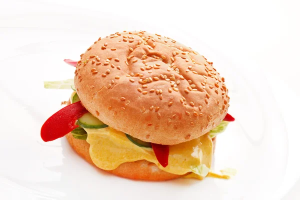 Burger on the white — Stock Photo, Image