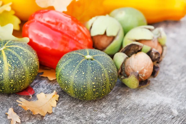 Autunno Zucca e foglie — Foto Stock