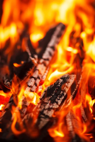 Fire in fireplace — Stock Photo, Image