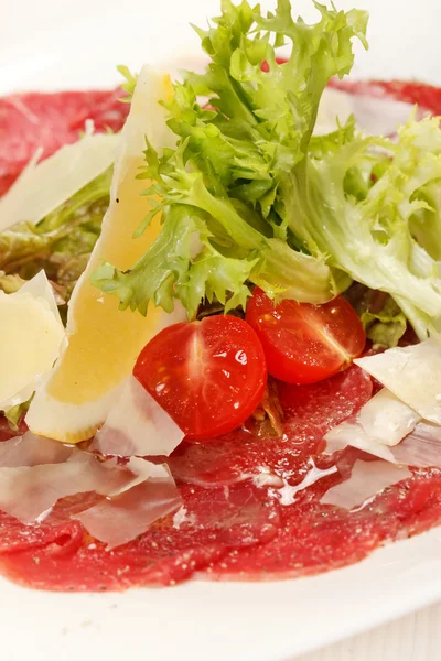 Meat Carpaccio with Parmesan Cheese — Stock Photo, Image