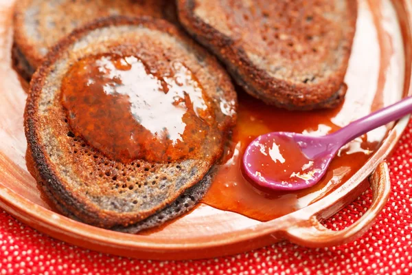 Chocolate pancakes — Stock Photo, Image