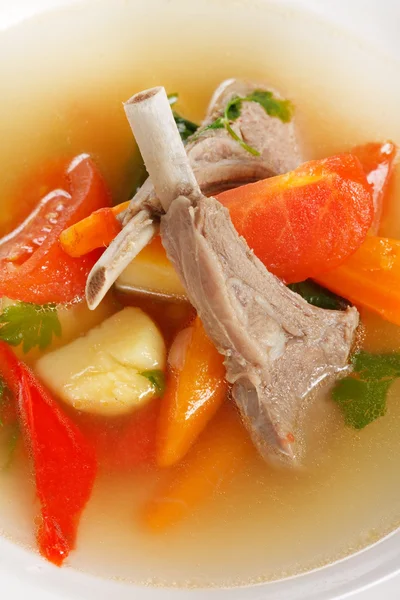 Vegetable soup with ribs — Stock Photo, Image