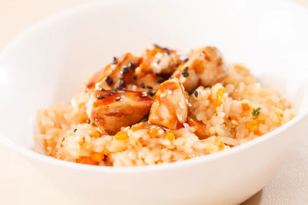 Rice with chicken — Stock Photo, Image