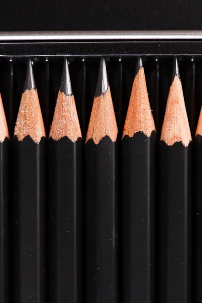 Set of black pencils — Stock Photo, Image