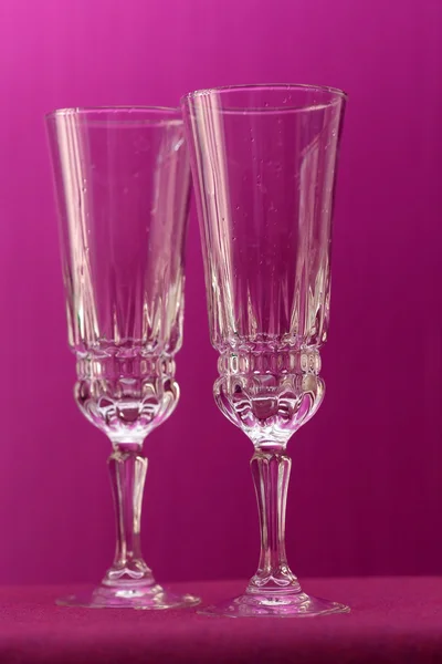 Puste kieliszki do szampana — Zdjęcie stockowe