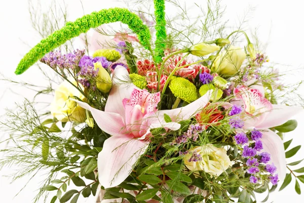 Beautiful flowers in the basket — Stock Photo, Image