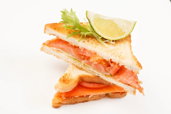 Sandwiches with salmon — Stock Photo, Image