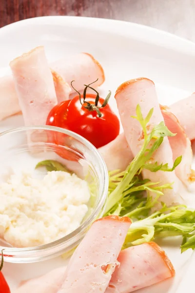 Ham rolls — Stock Photo, Image