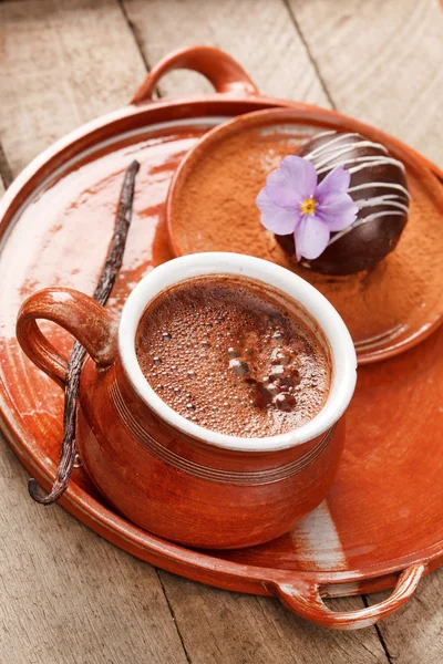 Горячий шоколад с шоколадом — стоковое фото