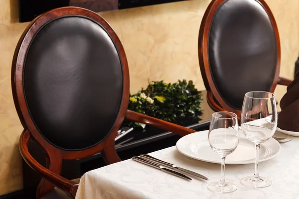 Tables set for meal — Stock Photo, Image