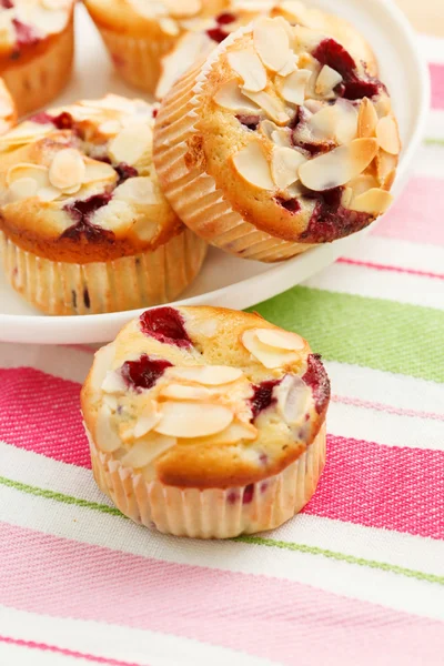 Muffins with almond and blueberries — Stock Photo, Image