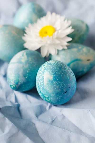 蓝色复活节彩蛋 — 图库照片
