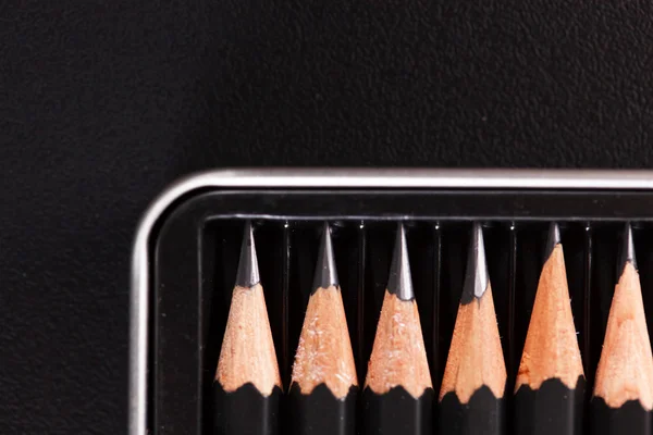 Zestaw ołówków czarny — Zdjęcie stockowe