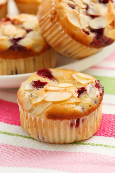 Muffin con mandorle e mirtilli — Foto Stock