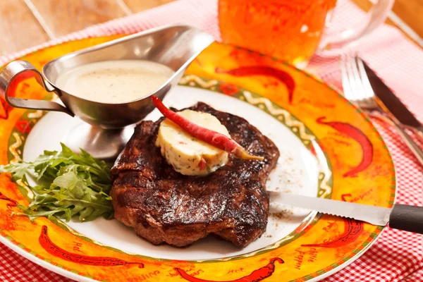 Beef Steak with Butter — Stock Photo, Image