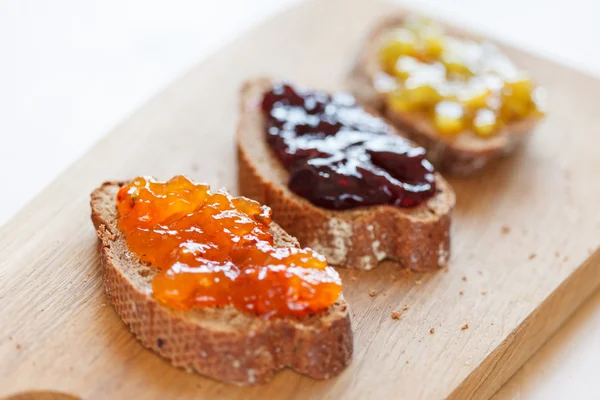 Toasts with jam — Stock fotografie