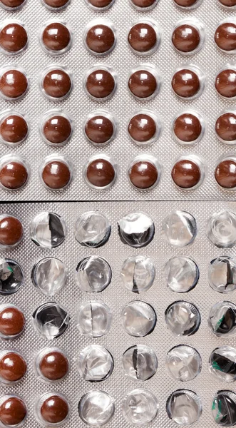 Pills in blister pack closeup — Stock Photo, Image