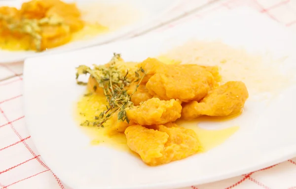 Pumpkin gnocchi — Stock Photo, Image