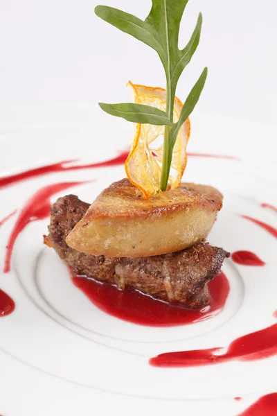 Foie gras with sauce — Stock Photo, Image