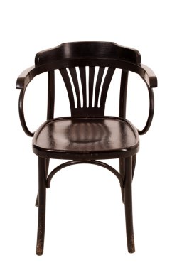 Beyaz arka planda tahta sandalye