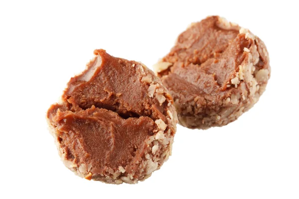 Chocolate truffle with nuts — Stock Photo, Image