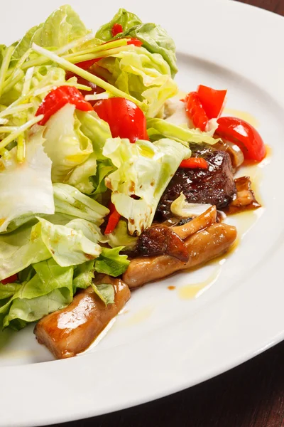 Salat mit Fleisch — Stockfoto