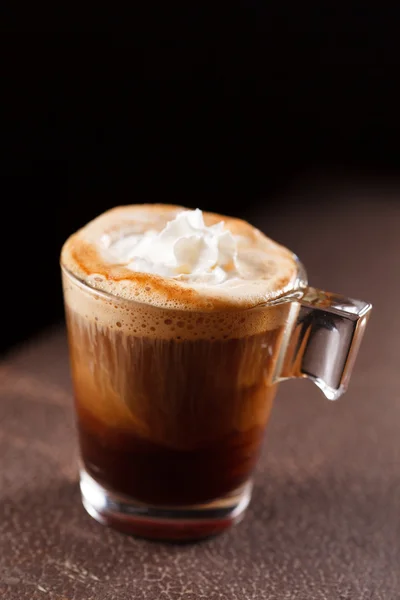 Coffee with whipped cream — Stock Photo, Image