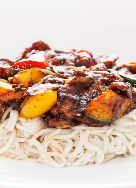 Fideos con carne — Foto de Stock