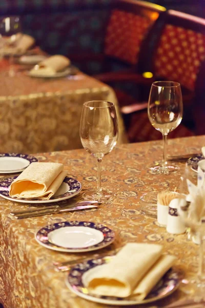 Wine glasses on a table — Stock Photo, Image