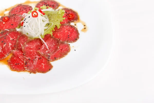 Meat Carpaccio with Parmesan Cheese — Stock Photo, Image