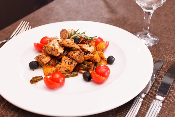 Fillet of Chicken with String Beans — Stock Photo, Image