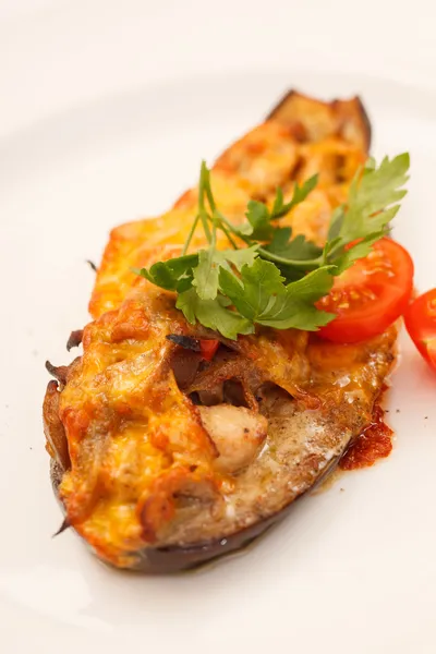 Baked Eggplant with Vegetables — Stock Photo, Image