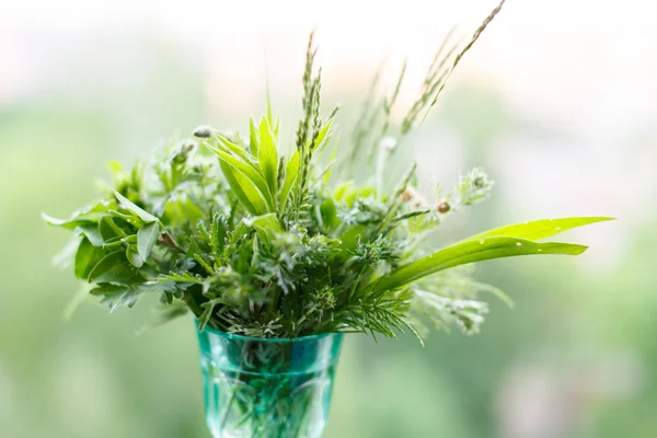 Summer grass in a glass — Stock Photo, Image