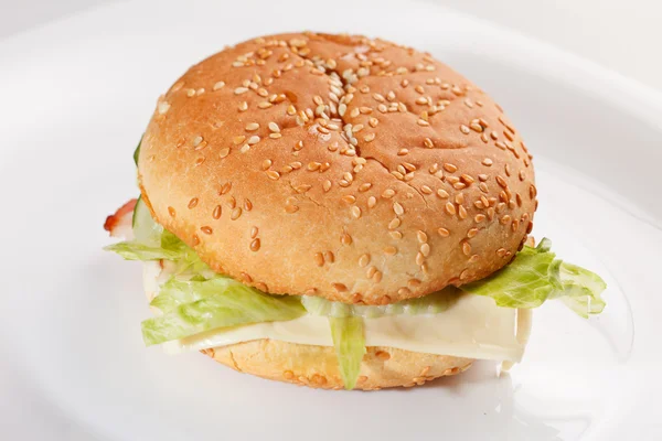 Hamburger sul bianco — Foto Stock