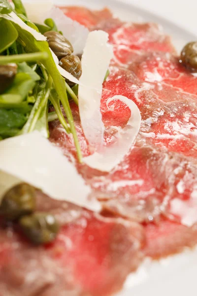 Meat Carpaccio with Parmesan Cheese — Stock Photo, Image